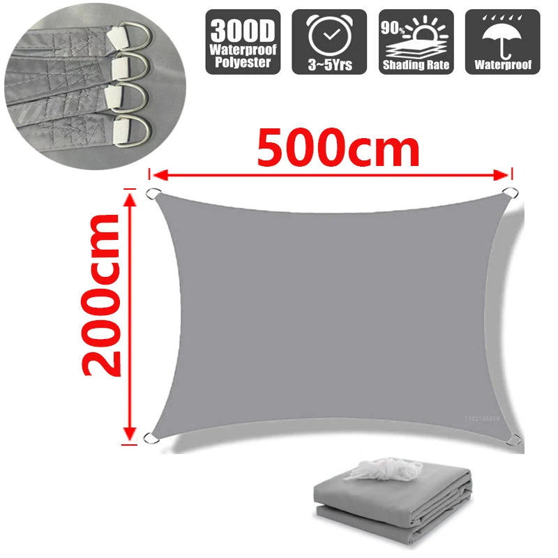 Voile d'ombrage extérieur carré et rectangulaire résistant aux UV 24