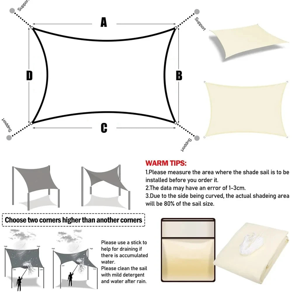 Voile d'ombrage extérieure imperméable pour jardin et patio 3