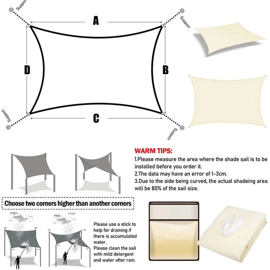 Voile d'ombrage extérieure imperméable pour jardin et patio 3