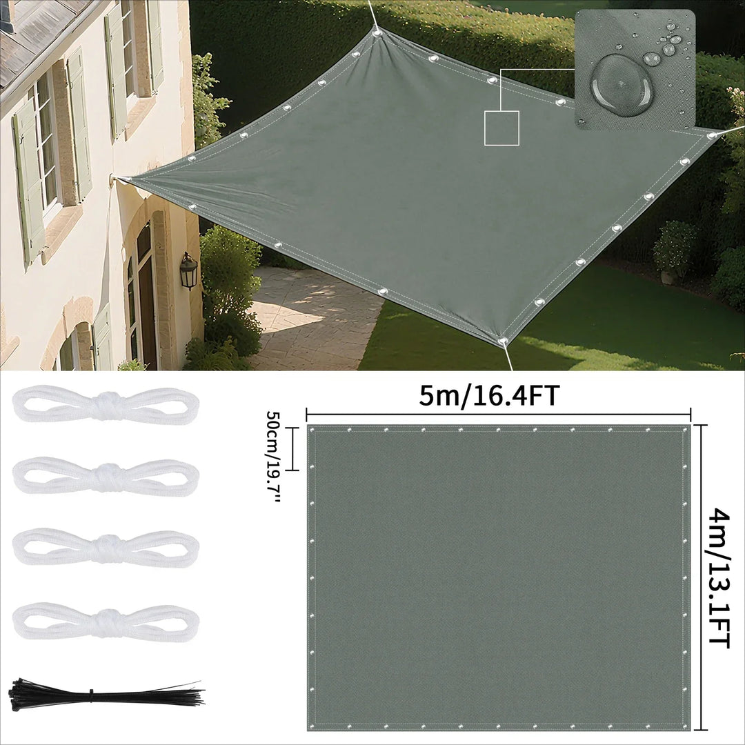 Voile d'ombrage imperméable avec œillets pour extérieur 12