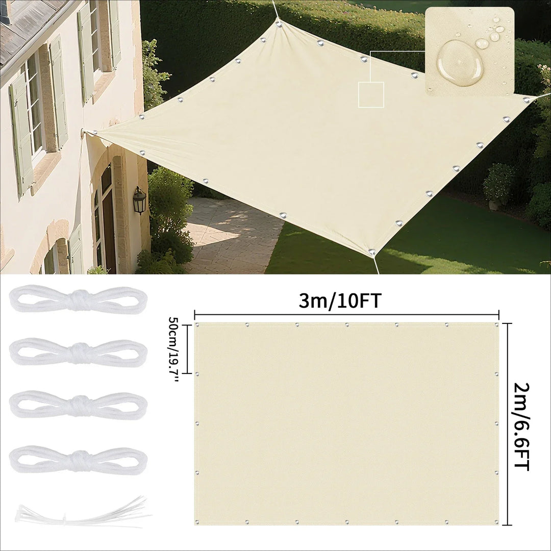 Voile d'ombrage imperméable avec œillets pour extérieur 19