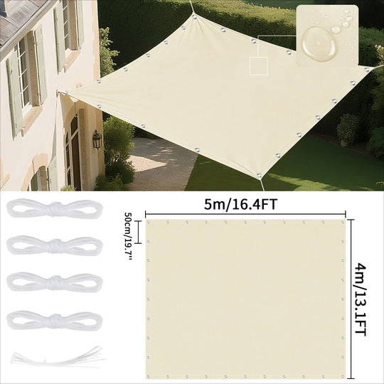 Voile d'ombrage imperméable avec œillets pour extérieur 20