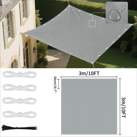 Voile d'ombrage imperméable avec œillets pour extérieur 22