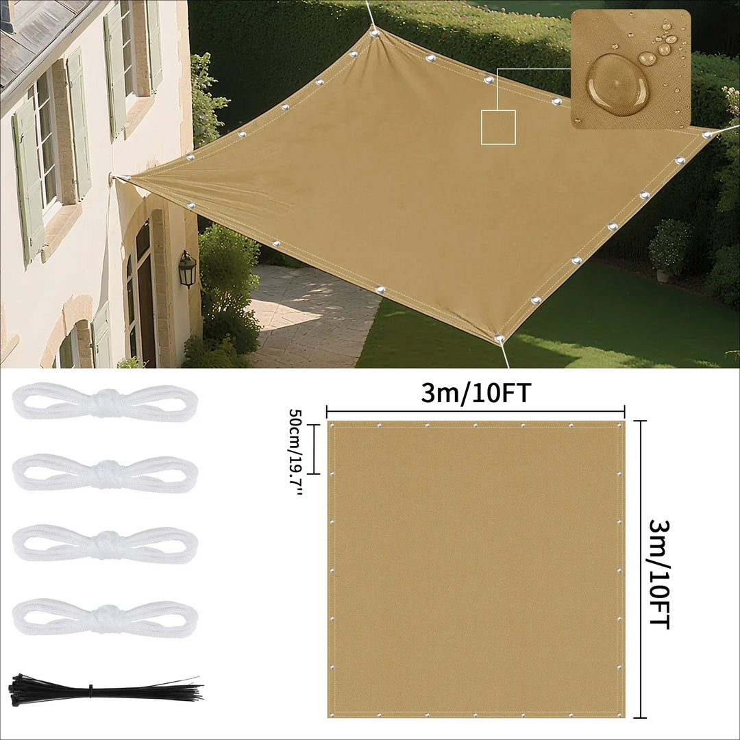Voile d'ombrage imperméable avec œillets pour extérieur 23