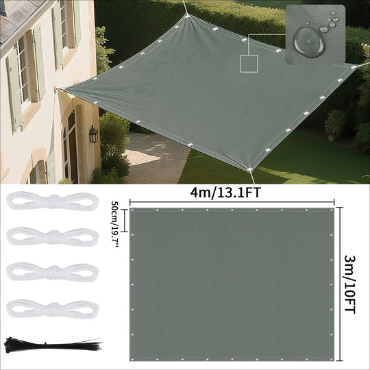 Voile d'ombrage imperméable avec œillets pour extérieur 24