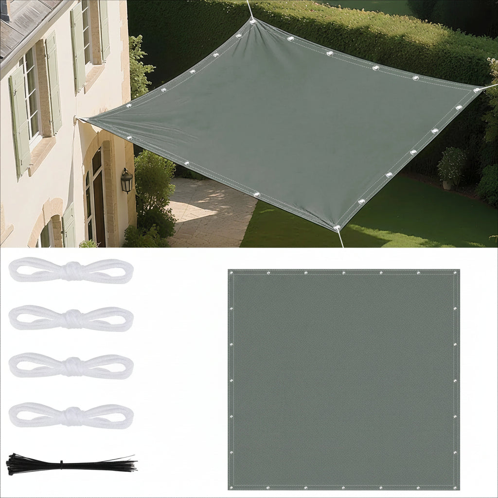 Voile d'ombrage imperméable avec œillets pour extérieur 7