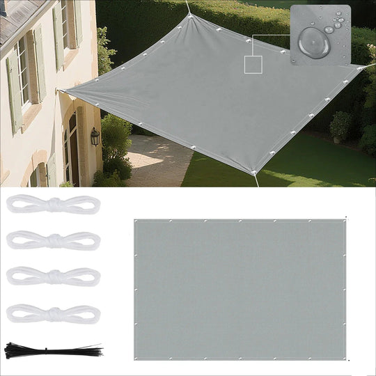 Voile d'ombrage imperméable avec œillets pour extérieur 8