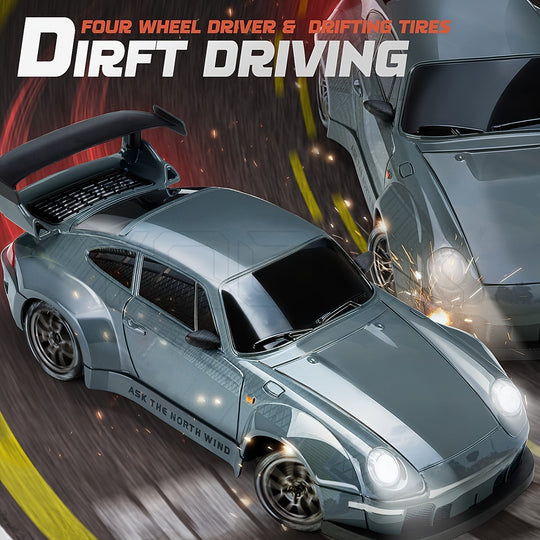 Voiture Télécommandée Drift 1:24 Avec LED Pour Enfants 4WD 5