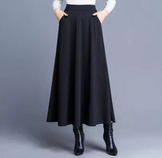 Jupe trapèze plissée large pour femme