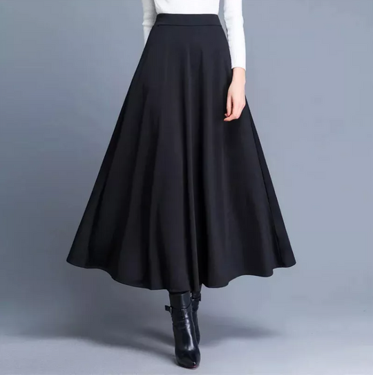 Jupe trapèze plissée large pour femme