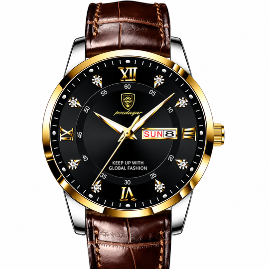 Montre-bracelet pour hommes en acier inoxydable avec affichage lumineux