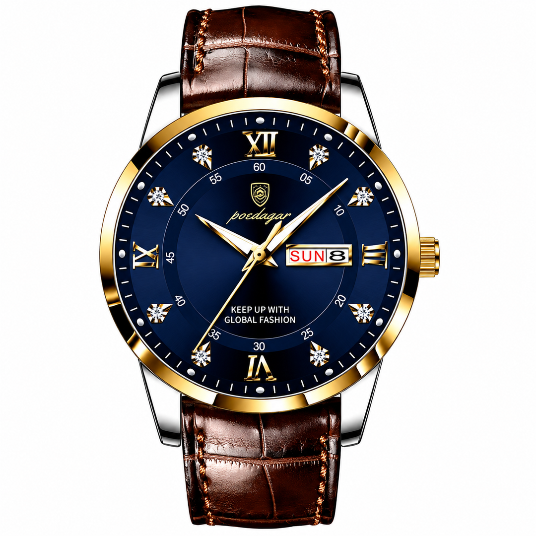 Montre-bracelet pour hommes en acier inoxydable avec affichage lumineux