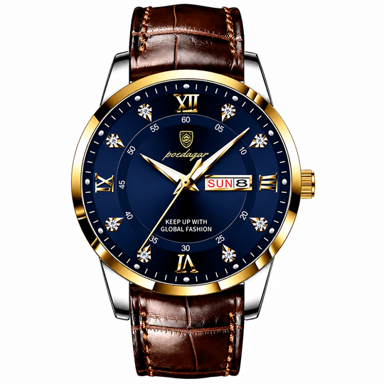 Montre-bracelet pour hommes en acier inoxydable avec affichage lumineux