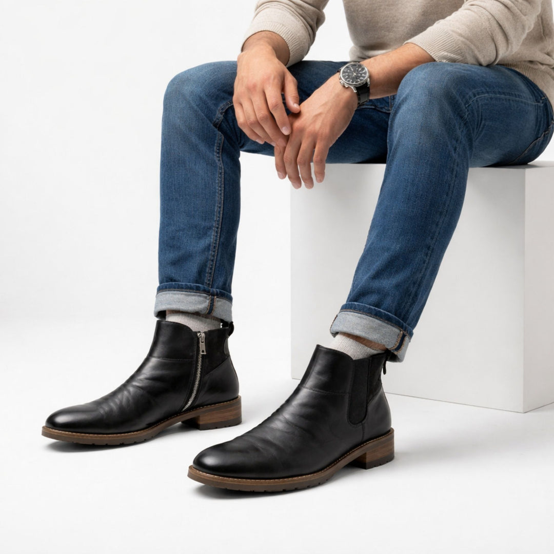 Bottes Décontractées pour Hommes en Cuir