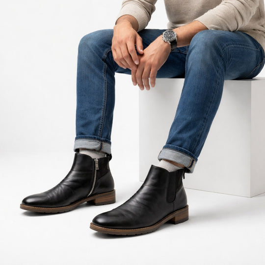 Bottes Décontractées pour Hommes en Cuir
