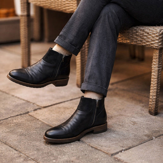 Bottes Décontractées pour Hommes en Cuir