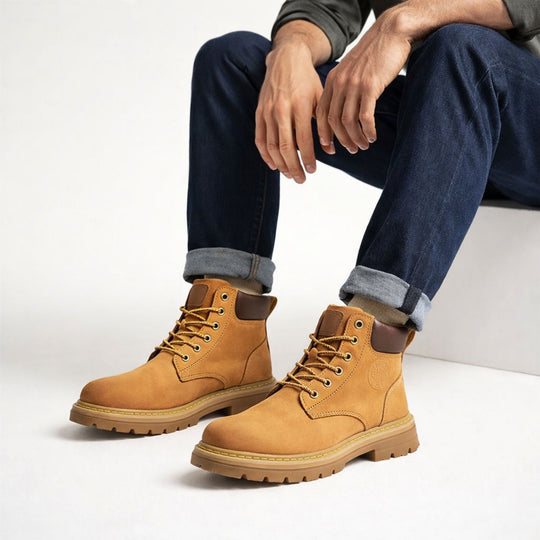 Bottes Hautes pour Hommes en Cuir pour Activités Extérieures