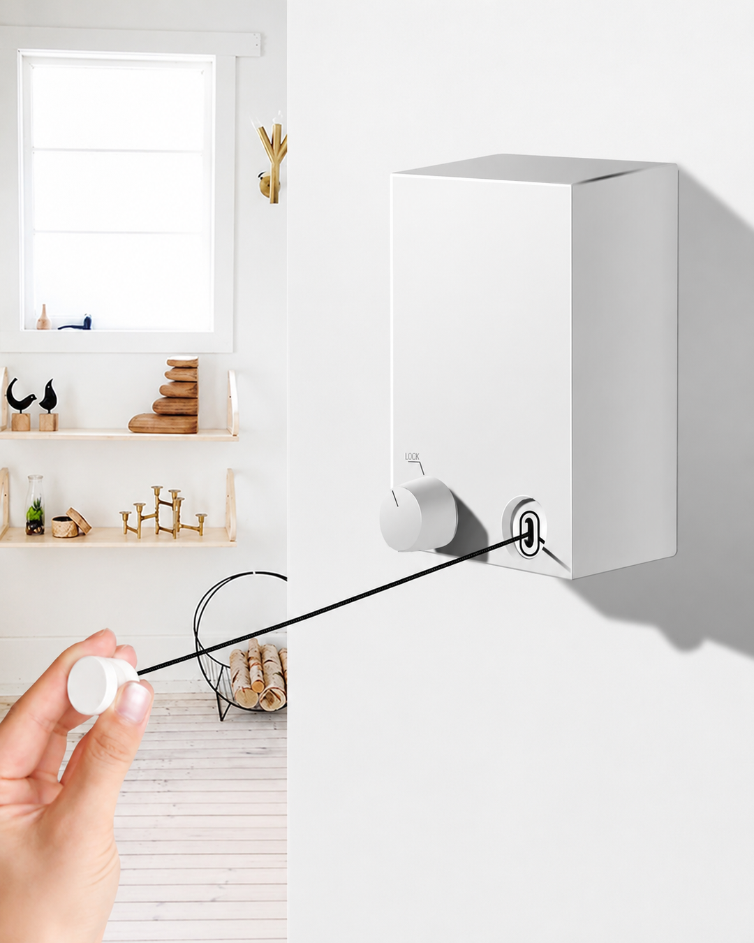 Corde à Linge Rétractable Intérieure et Extérieure Pratique et Moderne