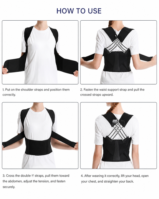 Correcteur de Posture Dos Réglable pour Hommes et Femmes, Redresseur de Dos Confortable