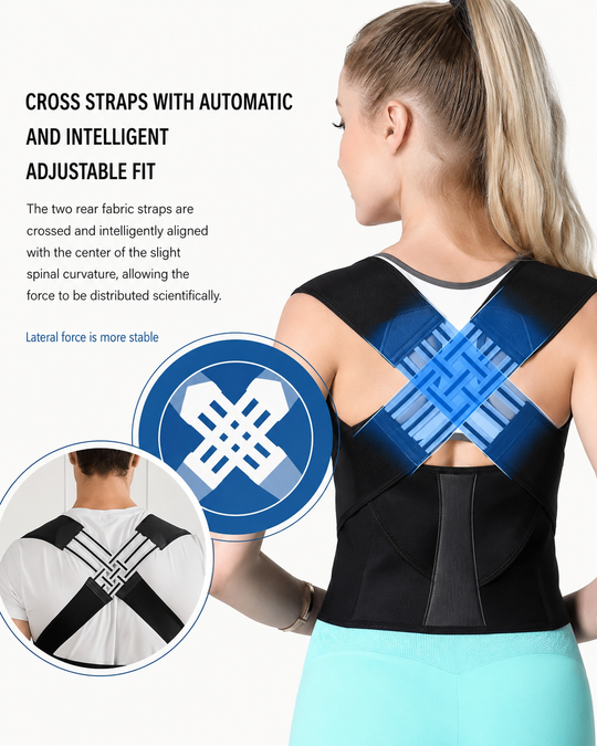Correcteur de Posture Dos Réglable pour Hommes et Femmes, Redresseur de Dos Confortable