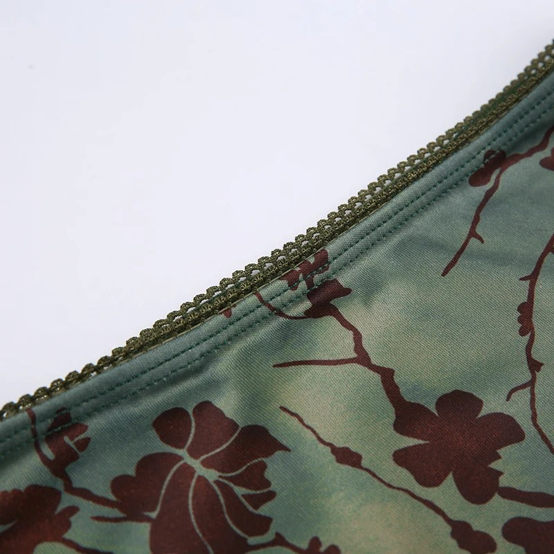 Jupe midi à imprimé floral vintage