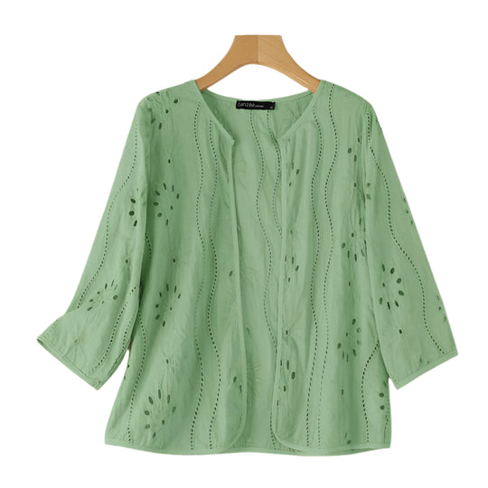 Gilet ajouré brodé pour femme