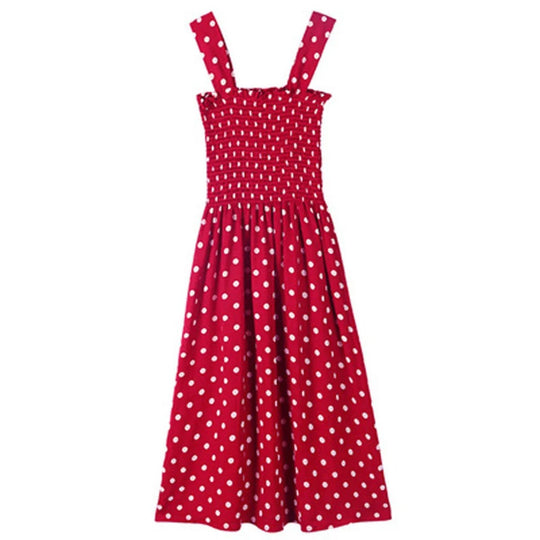 Robe décontractée sans manches à pois pour femmes