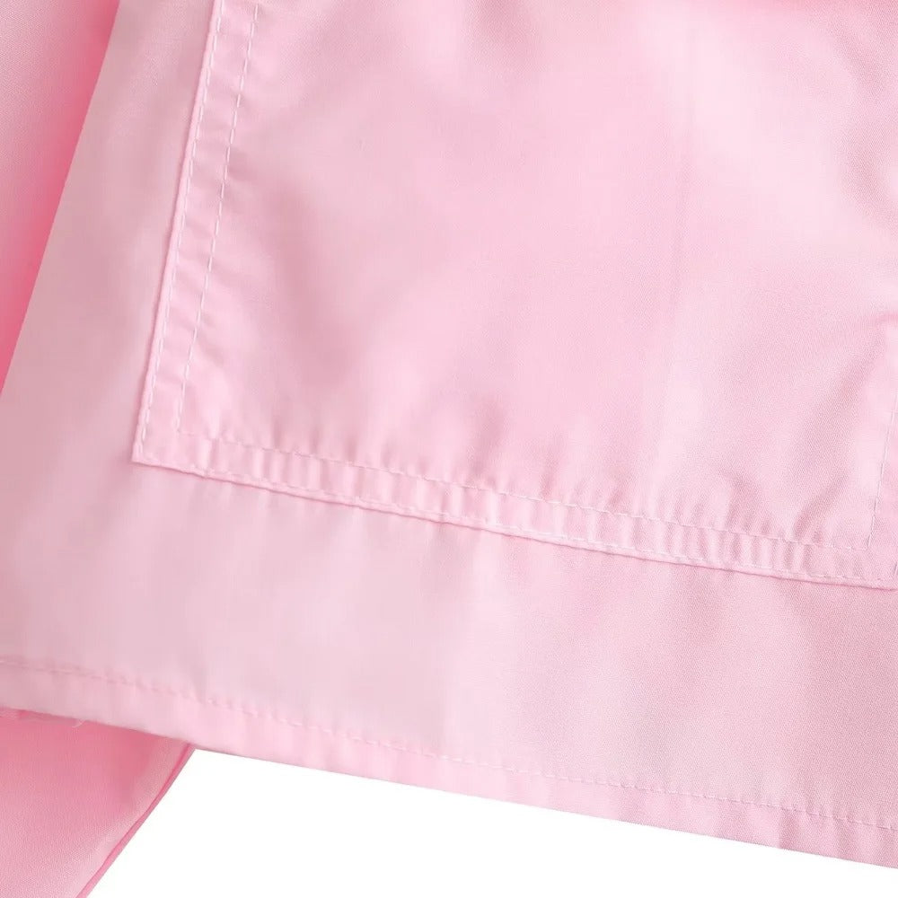 Chemise ample courte en popeline pour femme