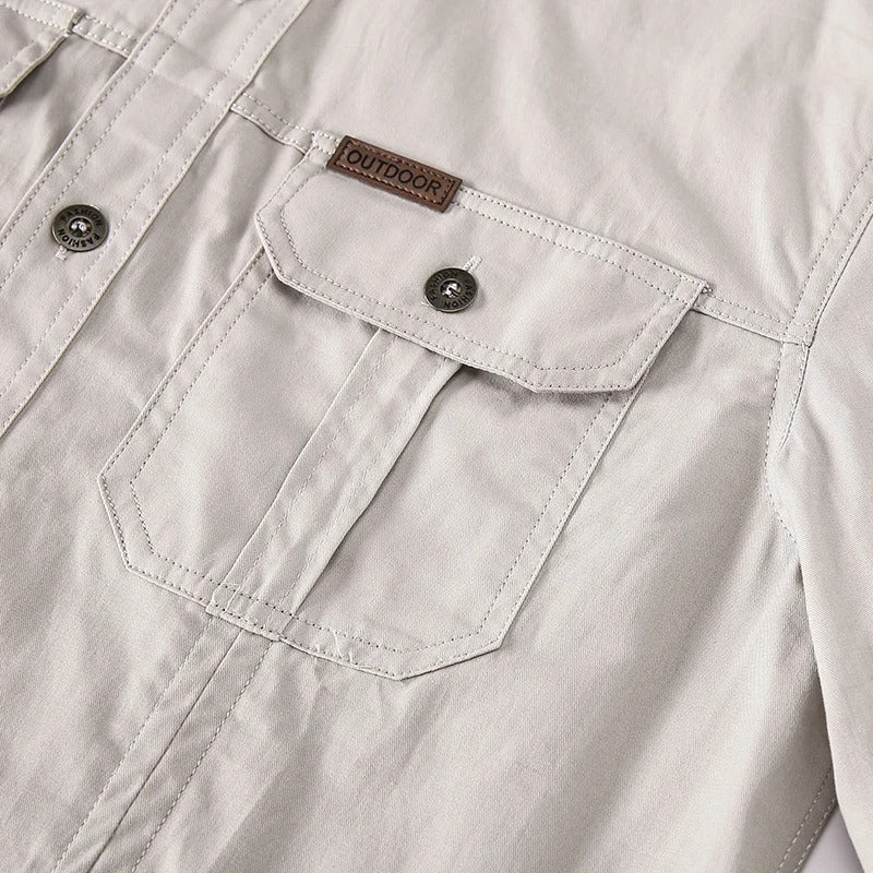 Chemise cargo en coton pour homme