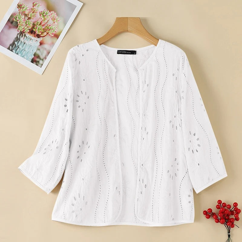 Gilet ajouré brodé pour femme