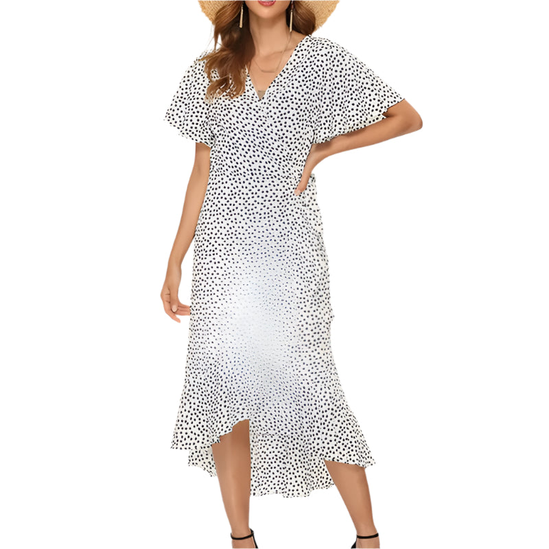 Robe longue bohème à fleurs en mousseline pour femme