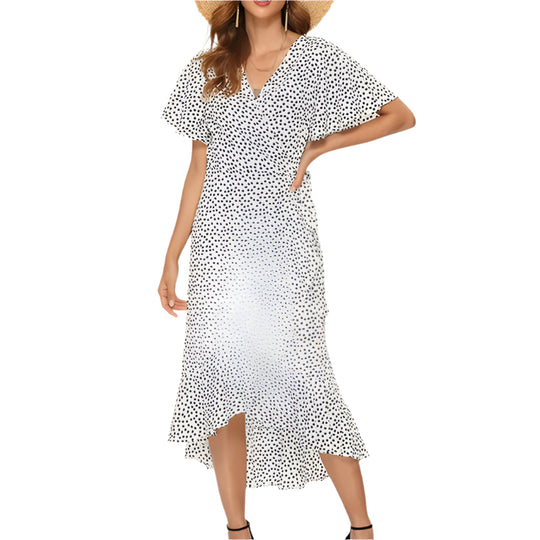 Robe longue bohème à fleurs en mousseline pour femme