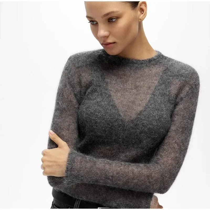 Pull tricoté fin pour femme