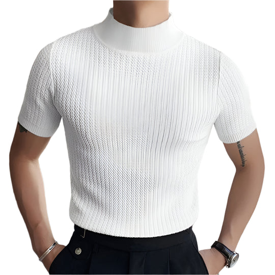 T-shirt slim à col montant pour homme