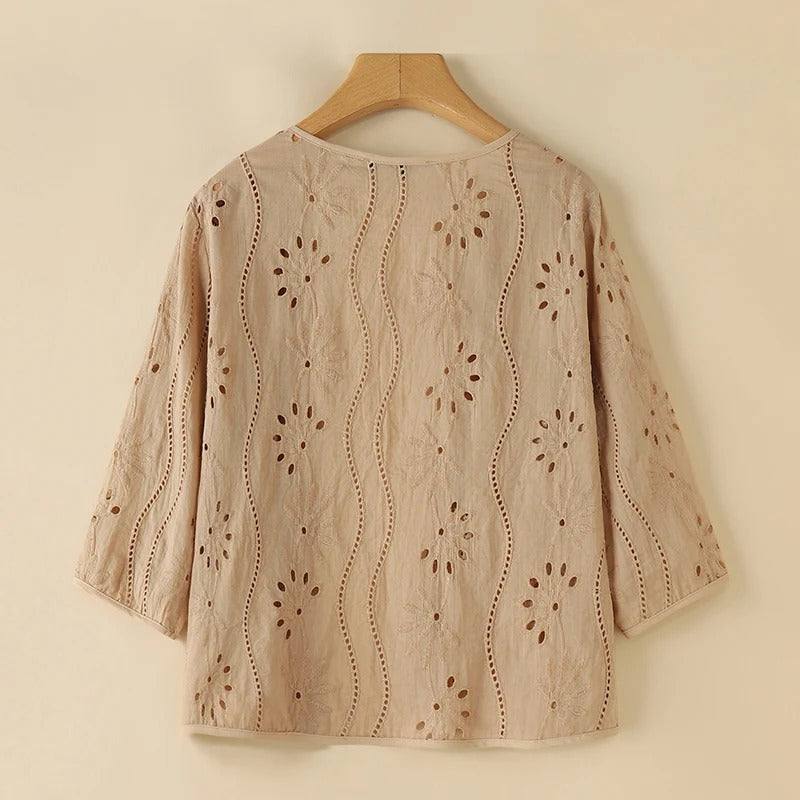 Gilet ajouré brodé pour femme