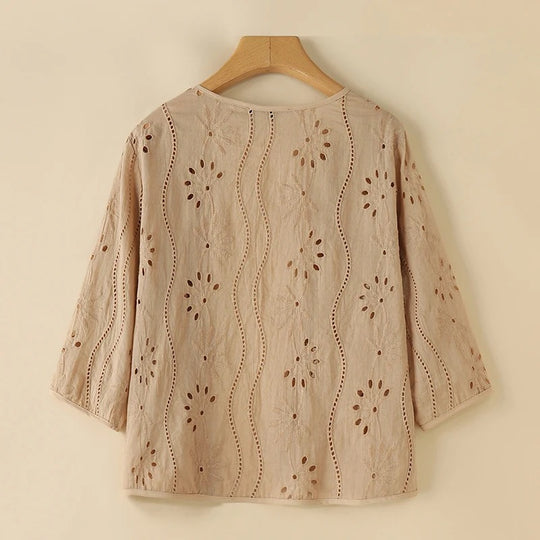 Gilet ajouré brodé pour femme