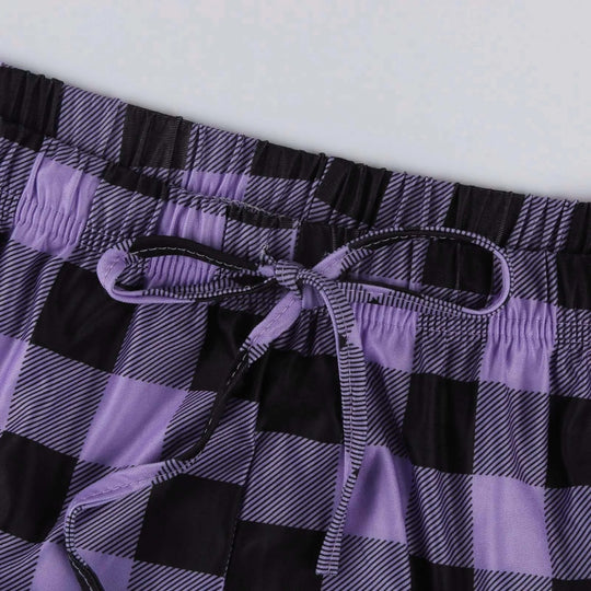 Pyjama femme à carreaux imprimés
