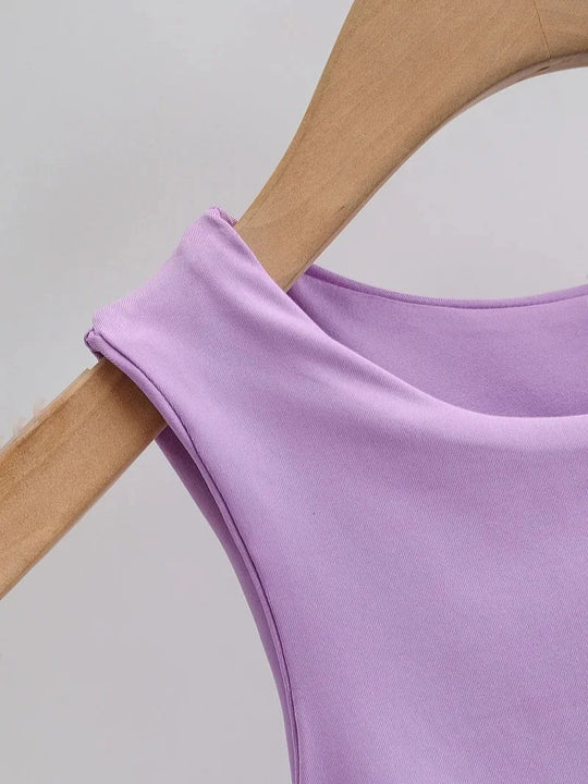 Débardeur sans manches à encolure ronde et coupe ajustée pour femmes