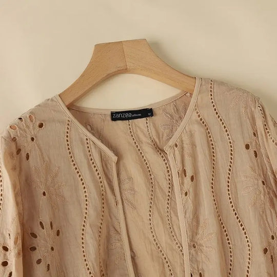 Gilet ajouré brodé pour femme