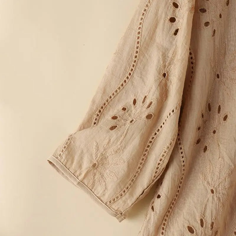 Gilet ajouré brodé pour femme