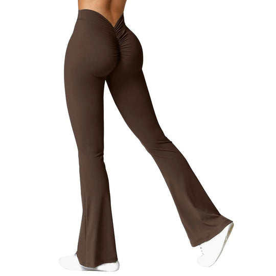 Leggings taille haute à dos en V pour femme