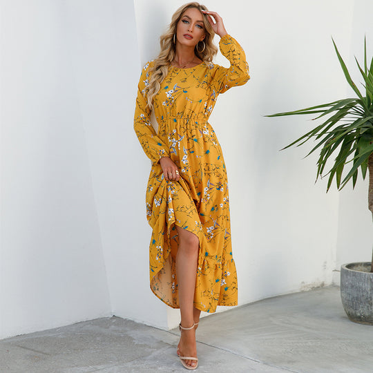 Robe longue bohème en mousseline pour femme