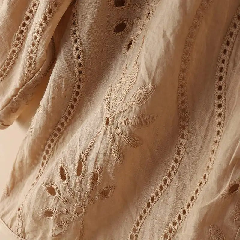 Gilet ajouré brodé pour femme