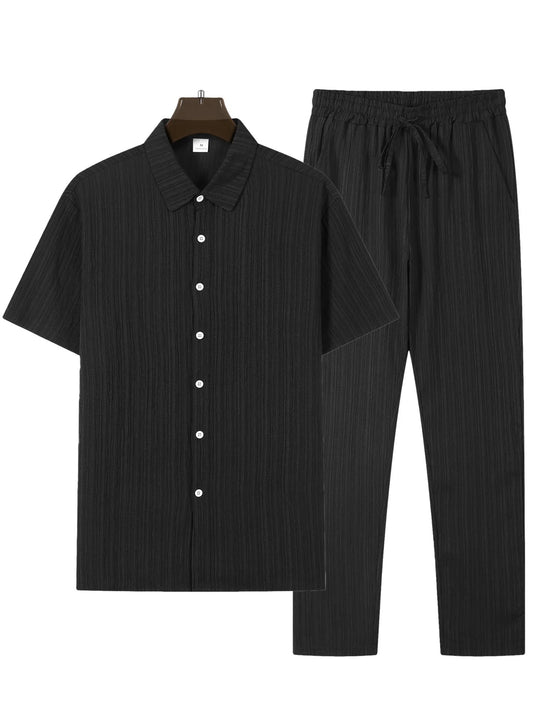 Ensemble chemise et pantalon rayés pour homme