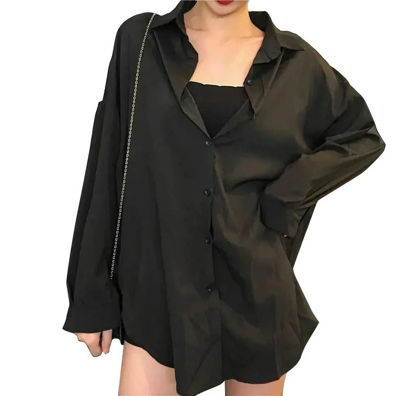 Chemise oversize à manches longues pour femme