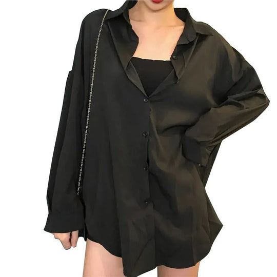 Chemise oversize à manches longues pour femme