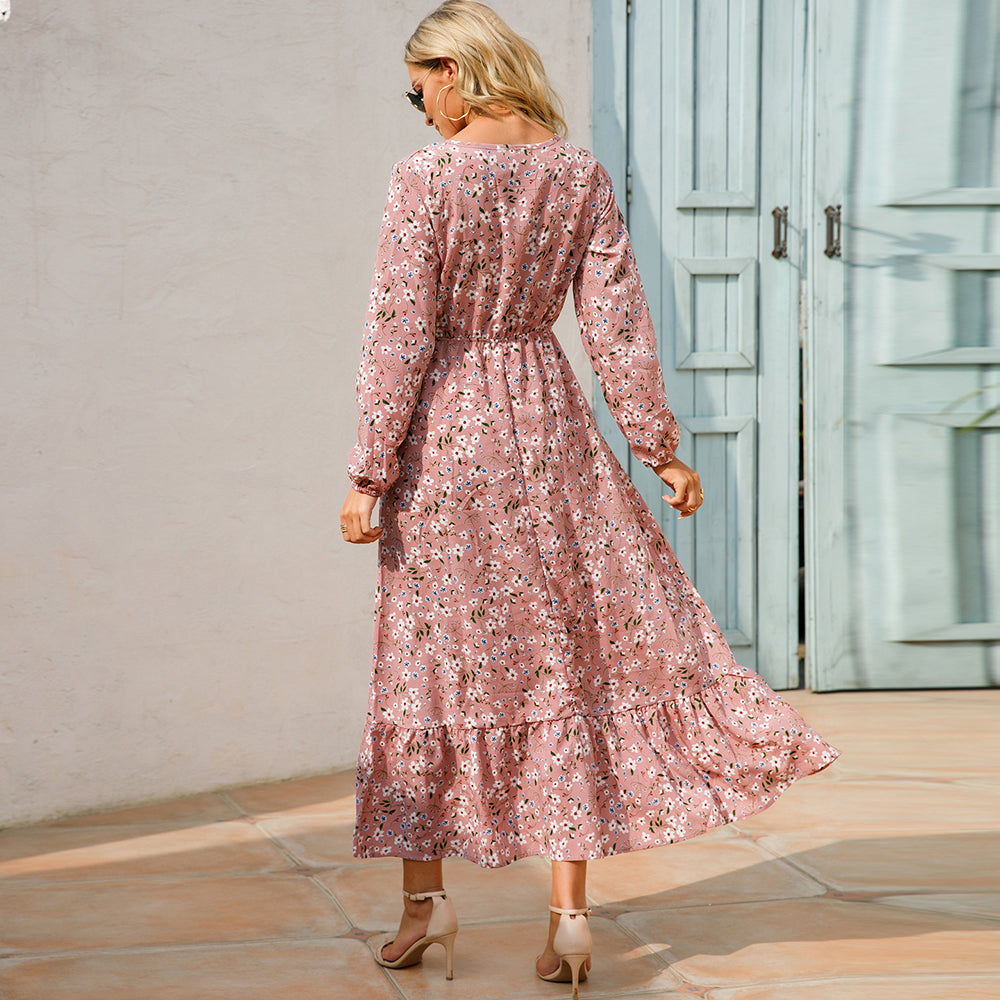Robe longue bohème en mousseline pour femme