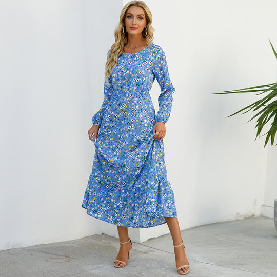 Robe longue bohème en mousseline pour femme