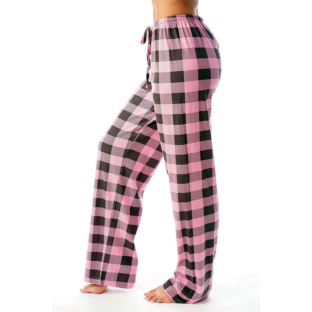 Pyjama femme à carreaux imprimés