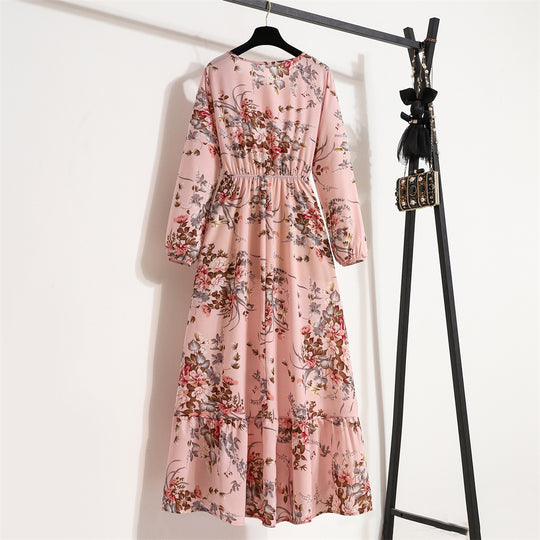 Robe longue bohème en mousseline pour femme